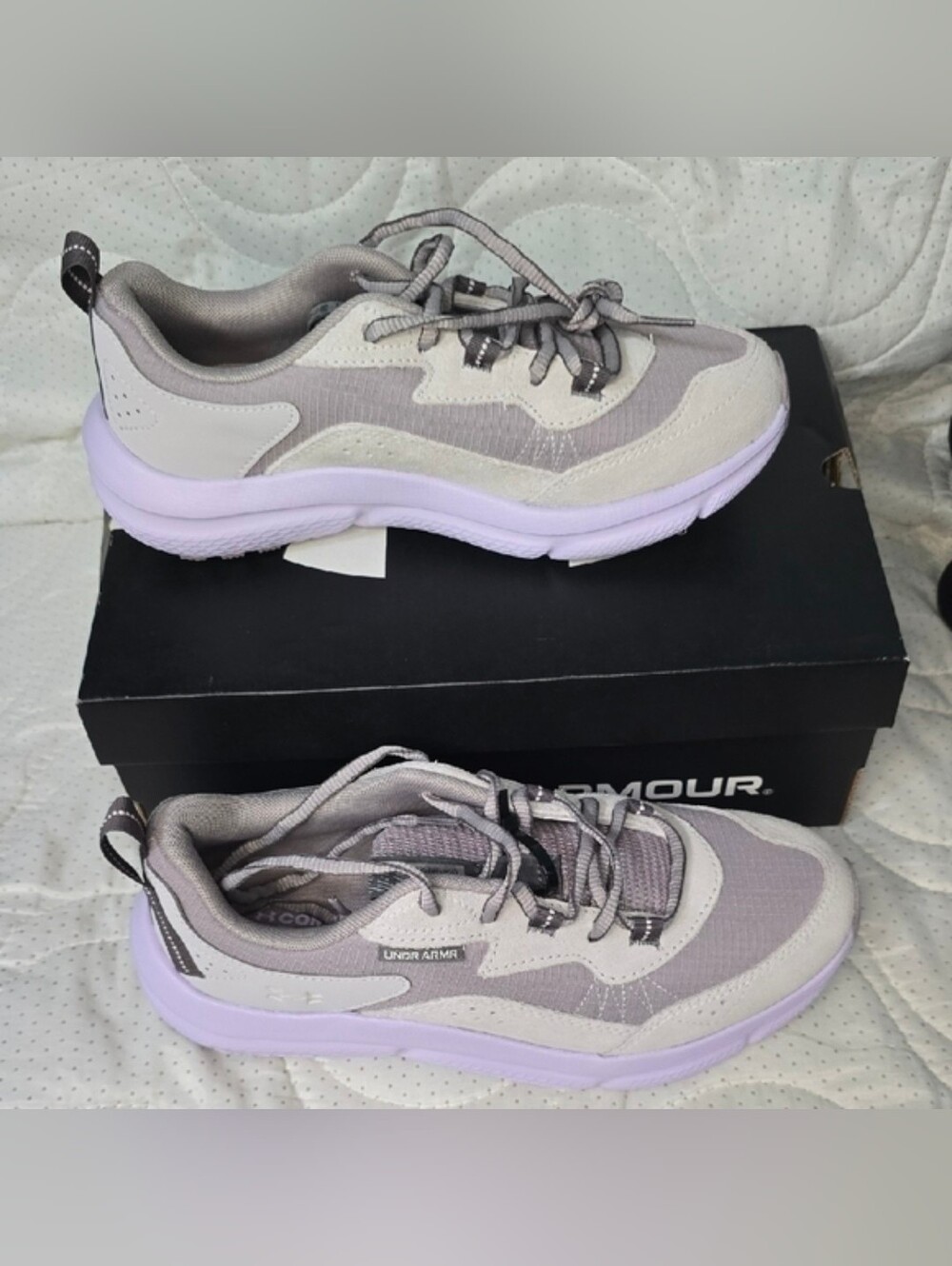 Under Armour Women's Gray and Purple Sneakers - Picture 5 of 5